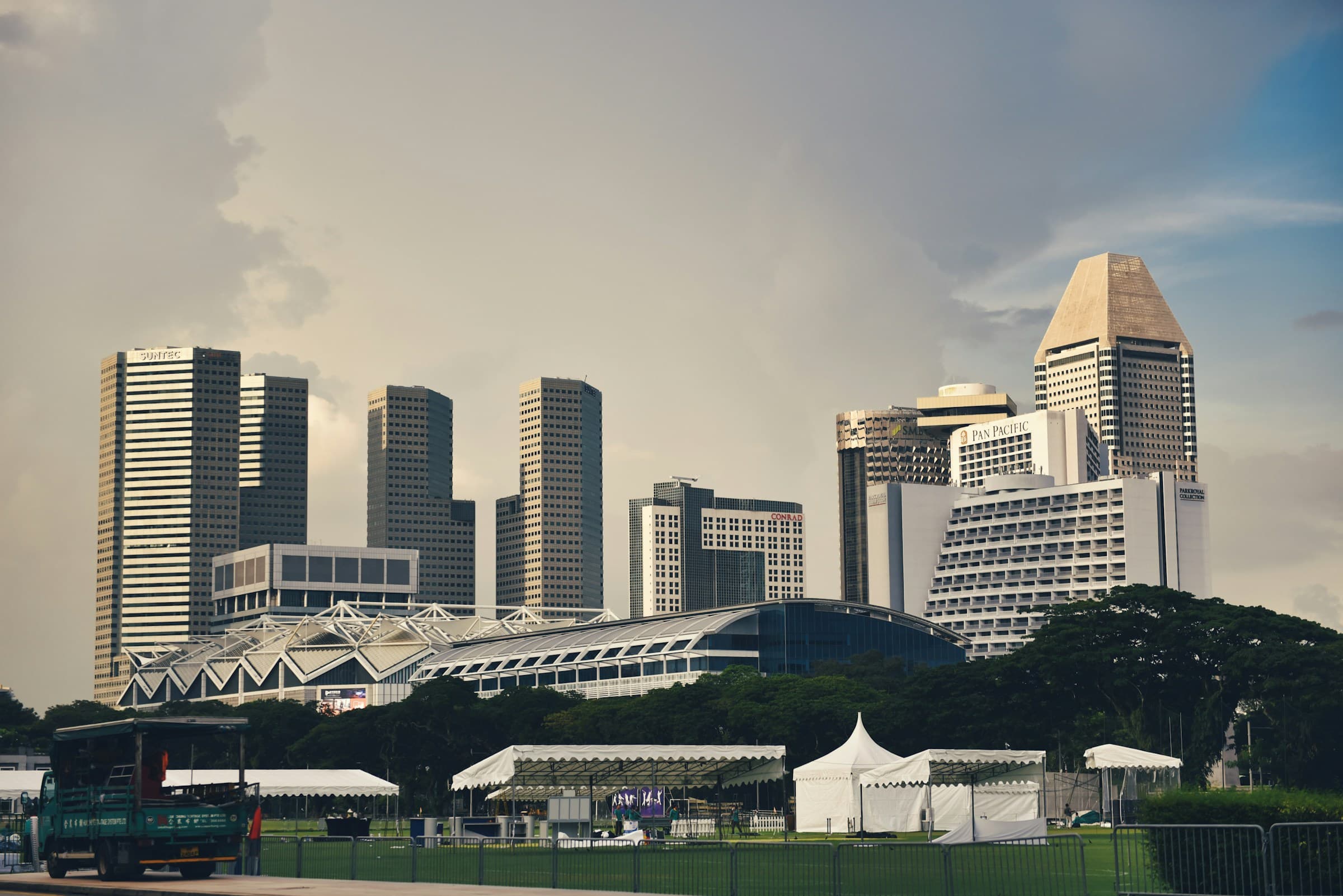 GIC building in Singapore with Anthropic logo projected, representing the record $30B AI investment