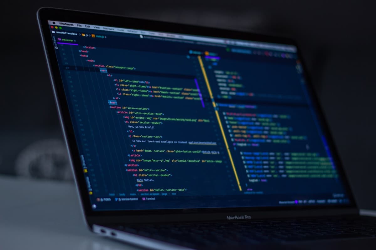 Computer screen displaying code lines representing AI-powered programming in 2026