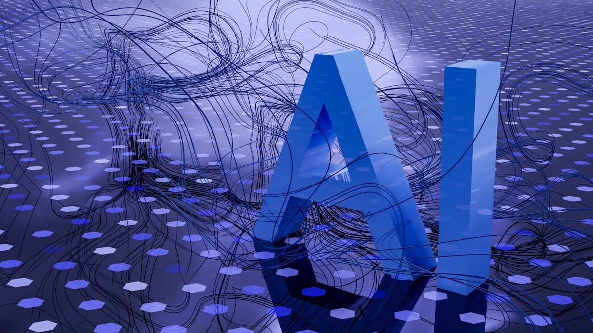Concepto de inteligencia artificial con cerebro digital y visualización de red neuronal