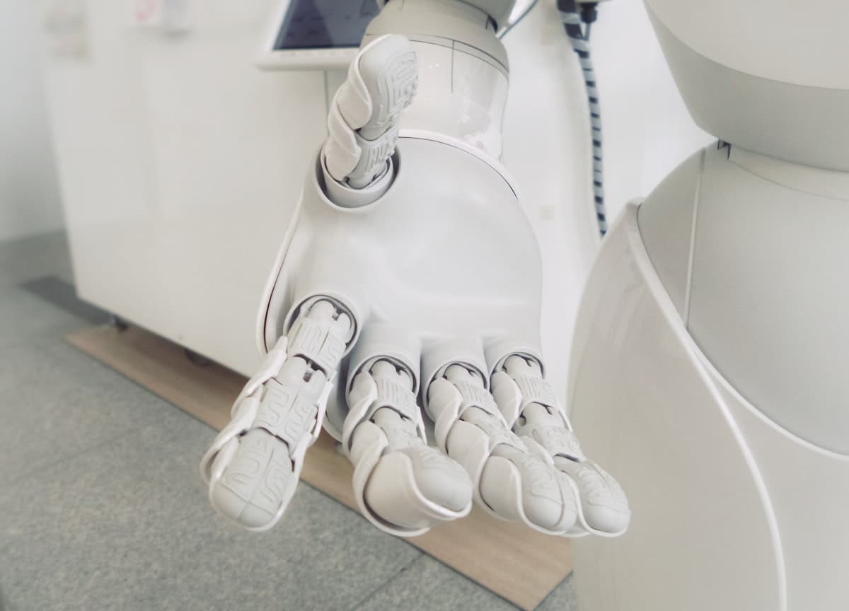 Humanoid robot with glowing circuits representing advanced artificial intelligence